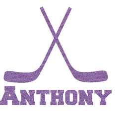Hockey 2 Glitter Sticker Decal - Up to 9"X9" (Personalized)