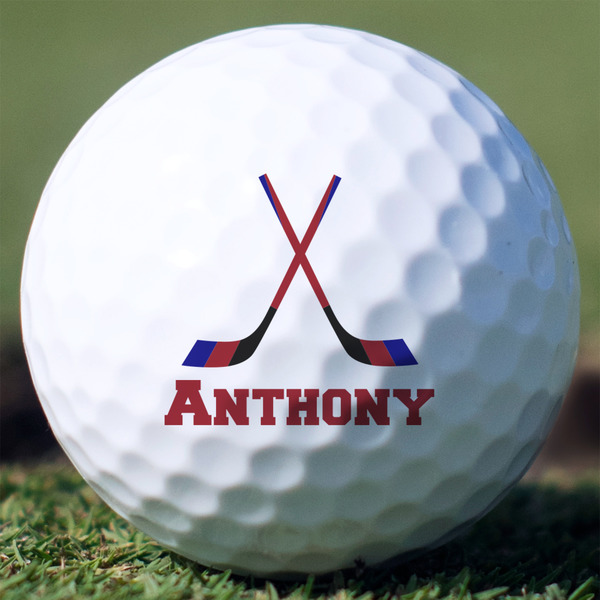 Custom Hockey 2 Golf Balls - Titleist Pro V1 - Set of 3 (Personalized)