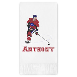 Hockey 2 Guest Napkins - Full Color - Embossed Edge (Personalized)