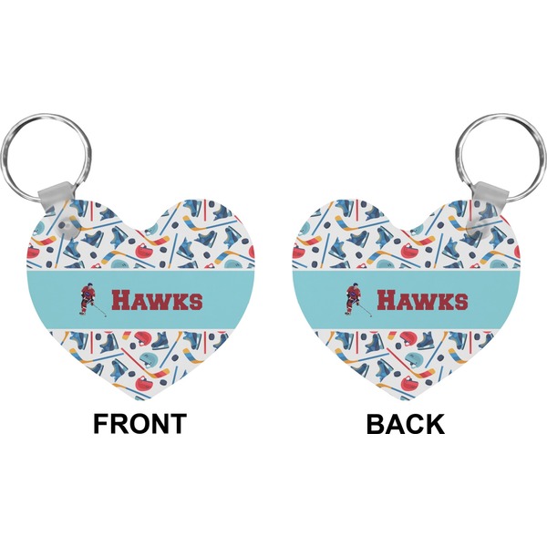 Hockey 2 Heart Keychain (Front + Back)