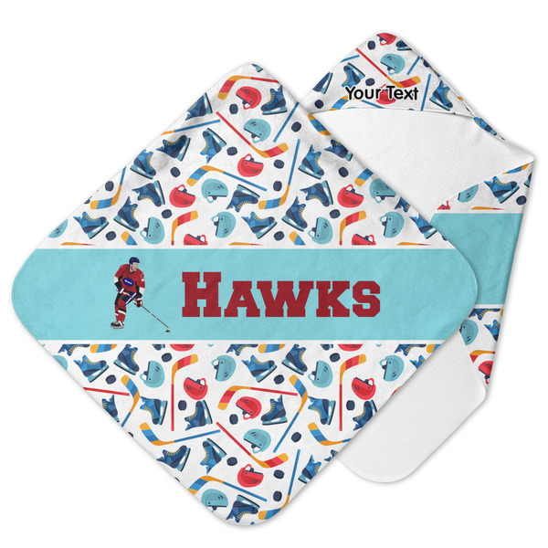 Custom Hockey 2 Hooded Baby Towel (Personalized)
