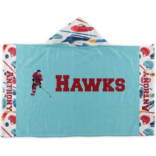 Custom Hockey 2 Kids Hooded Towel (Personalized)