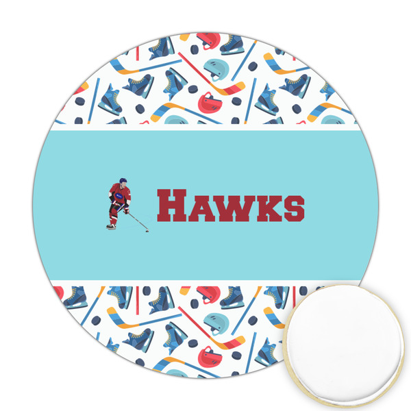 Custom Hockey 2 Printed Cookie Topper - 2.5" (Personalized)