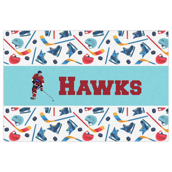 Hockey 2 Indoor / Outdoor Rug - 4'x6' - Front Flat