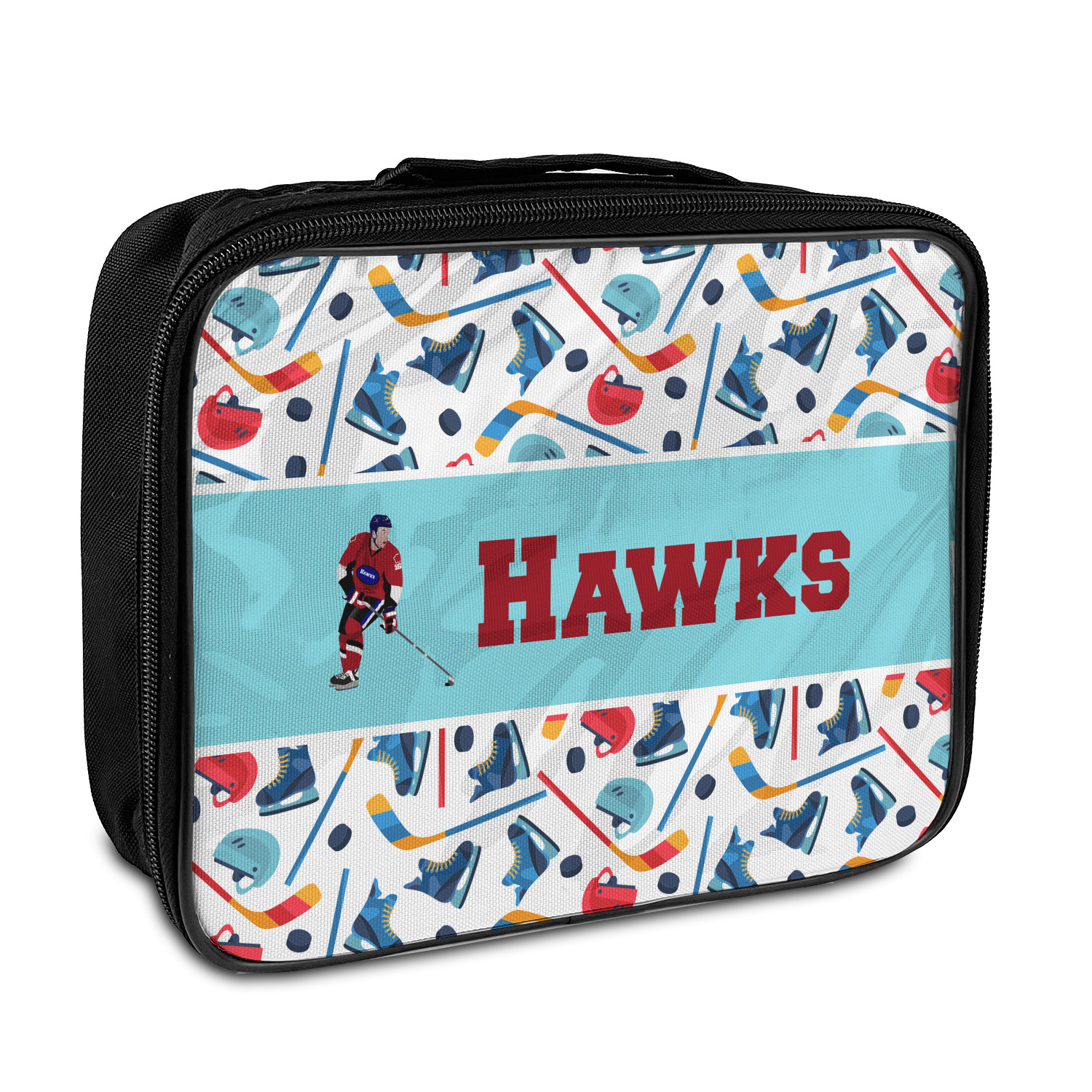 Hockey 2 Insulated Lunch Bag (Personalized) YouCustomizeIt
