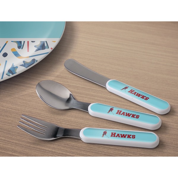 Hockey 2 Kids Flatware w/ Plate