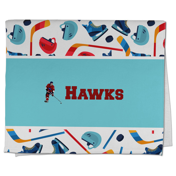 Custom Hockey 2 Kitchen Towel - Poly Cotton w/ Name or Text