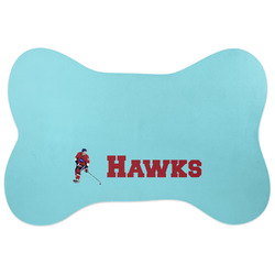 Hockey 2 Bone Shaped Dog Food Mat (Personalized)