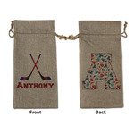 Hockey 2 Large Burlap Gift Bag - Front & Back (Personalized)