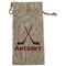 Hockey 2 Large Burlap Gift Bags - Front