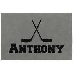 Hockey 2 Large Gift Box w/ Engraved Leather Lid (Personalized)