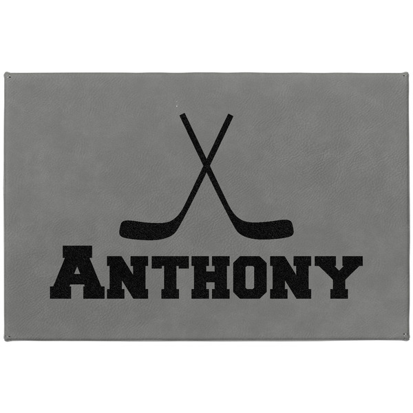 Hockey 2 Large Engraved Gift Box with Leather Lid - Approval