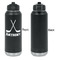 Hockey 2 Laser Engraved Water Bottles - Front Engraving - Front & Back View
