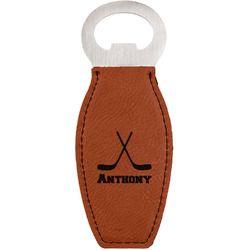 Hockey 2 Leatherette Bottle Opener (Personalized)