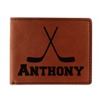 Hockey 2 Leatherette Bifold Wallet (Personalized)