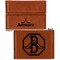Hockey 2 Leather Business Card Holder - Front Back