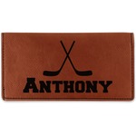 Hockey 2 Leatherette Checkbook Holder (Personalized)