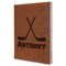 Hockey 2 Leather Sketchbook - Large - Double Sided - Angled View