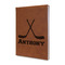 Hockey 2 Leather Sketchbook - Small - Double Sided - Angled View