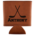 Hockey 2 Leatherette Can Sleeve (Personalized)