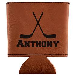 Hockey 2 Leatherette Can Sleeve (Personalized)