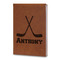 Hockey 2 Leatherette Journal - Large - Double Sided (Personalized)