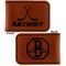Hockey 2 Leatherette Magnetic Money Clip - Front and Back