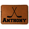 Hockey 2 Faux Leather Iron On Patch - Rectangle (Personalized)