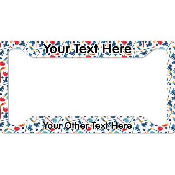 Custom Hockey 2 License Plate Frame - Style A (Personalized)