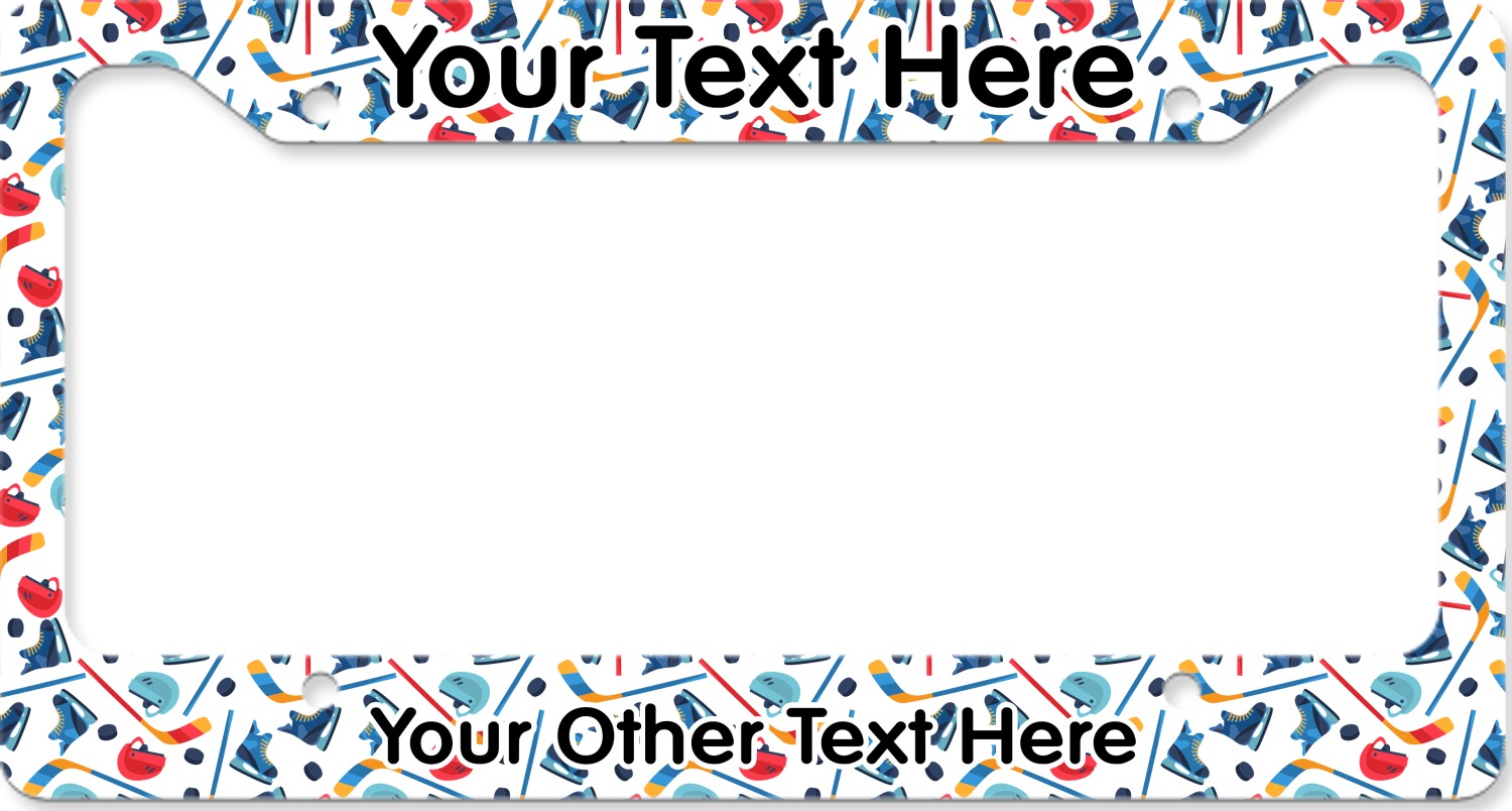 Custom Hockey 2 License Plate Frame (Personalized) YouCustomizeIt