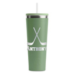 Hockey 2 RTIC Everyday Tumbler with Straw - 28oz - Light Green - Double-Sided (Personalized)