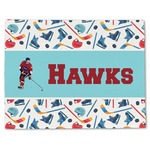 Hockey 2 Single-Sided Linen Placemat - Single w/ Name or Text
