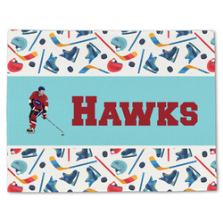 Hockey 2 Single-Sided Linen Placemat - Single w/ Name or Text