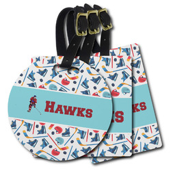 Hockey 2 Plastic Luggage Tag (Personalized)