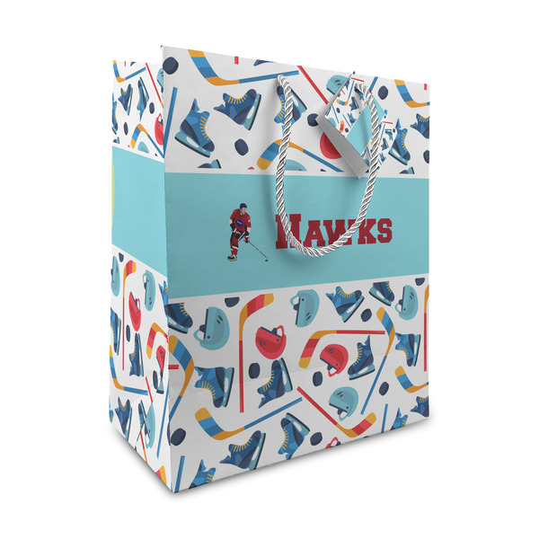 Custom Hockey 2 Medium Gift Bag (Personalized)
