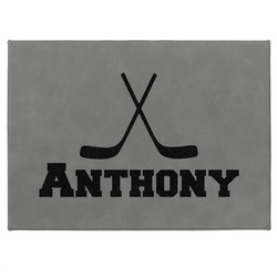 Hockey 2 Medium Gift Box w/ Engraved Leather Lid (Personalized)