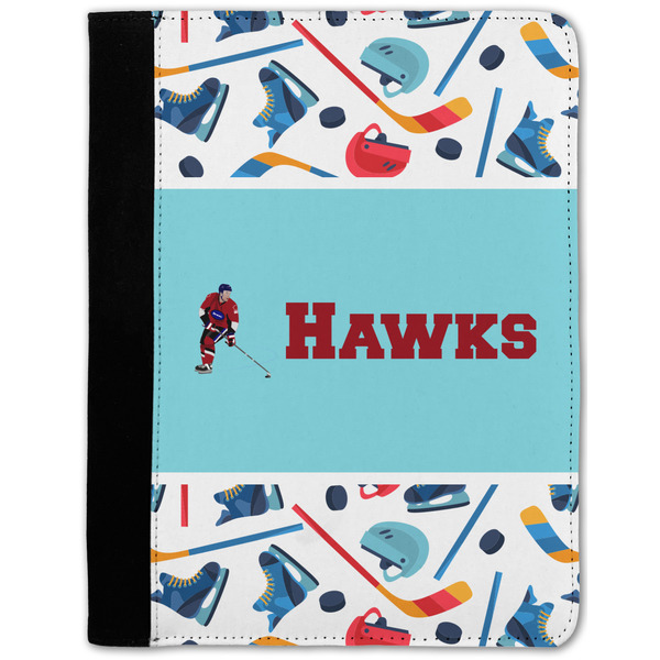 Custom Hockey 2 Notebook Padfolio - Medium w/ Name or Text