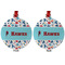 Hockey 2 Metal Ball Ornament - Front and Back