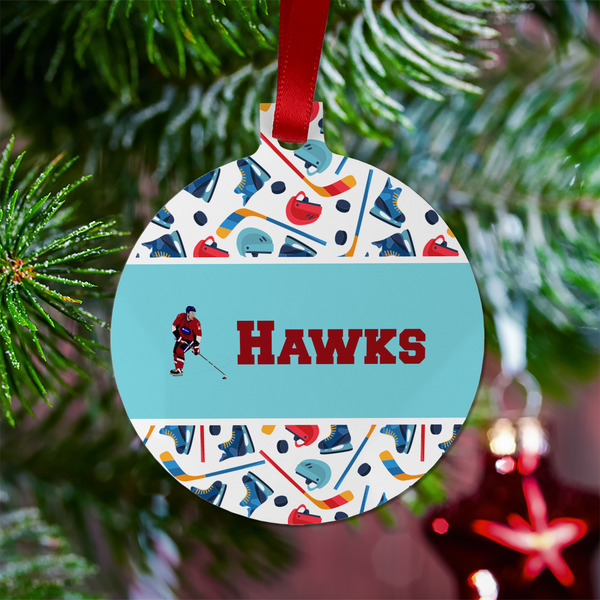 Hockey 2 Metal Ball Ornament - Lifestyle