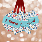 Hockey 2 Metal Ornaments - Double Sided w/ Name or Text