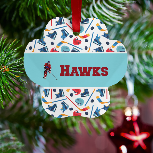 Hockey 2 Metal Paw Ornament - Lifestyle