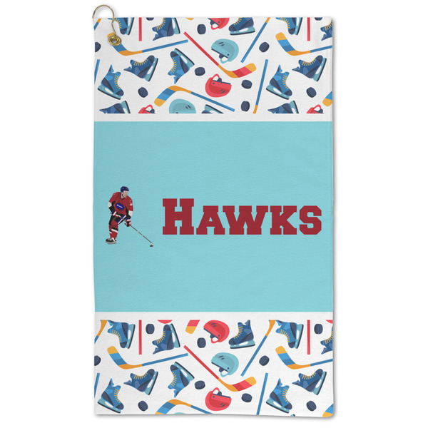 Custom Hockey 2 Microfiber Golf Towel - Large (Personalized)