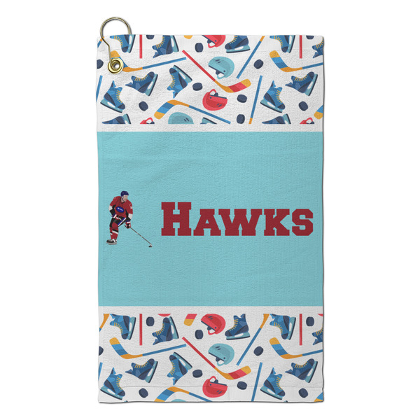 Custom Hockey 2 Microfiber Golf Towel - Small (Personalized)