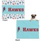 Hockey 2 Microfleece Dog Blanket - Large- Front & Back