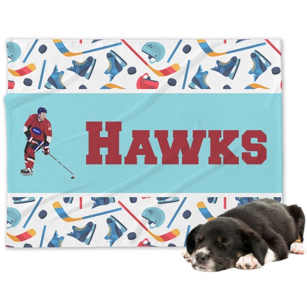Custom Hockey 2 Dog Blanket (Personalized)