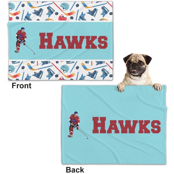Hockey 2 Microfleece Dog Blanket - Regular - Front & Back