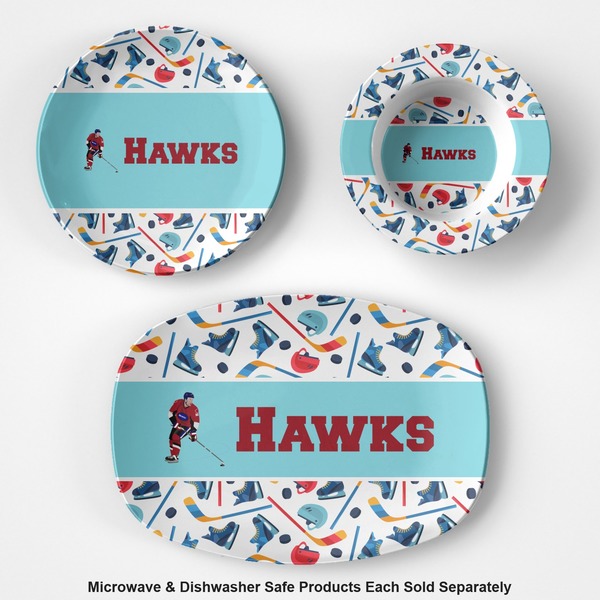 Hockey 2 Microwave & Dishwasher Safe CP Plastic Dishware - Group