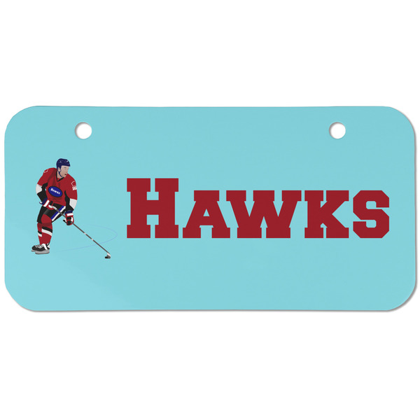 Custom Hockey 2 Mini/Bicycle License Plate (2 Holes) (Personalized)