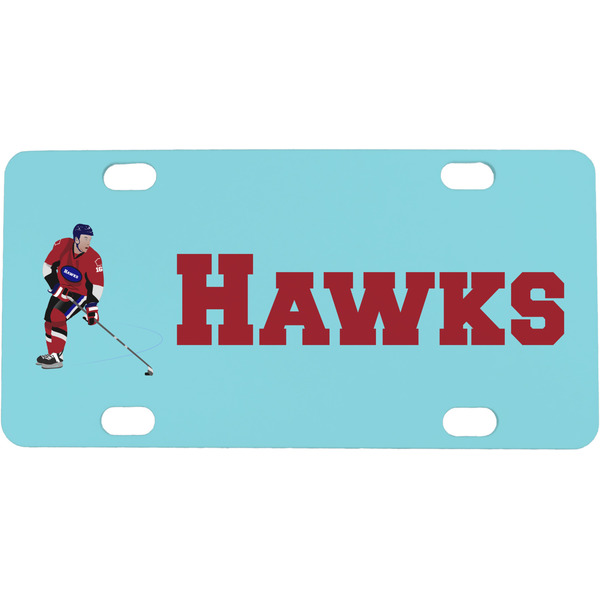 Custom Hockey 2 Mini / Bicycle License Plate (4 Holes) (Personalized)