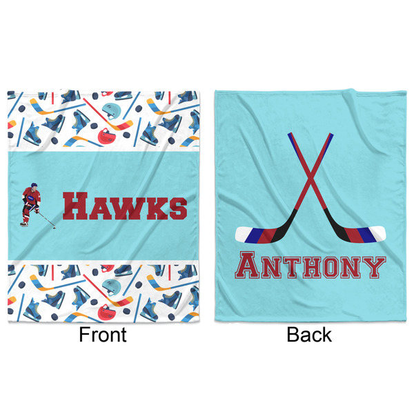 Hockey 2 Minky Blanket - 50"x60" - Double Sided - Front & Back